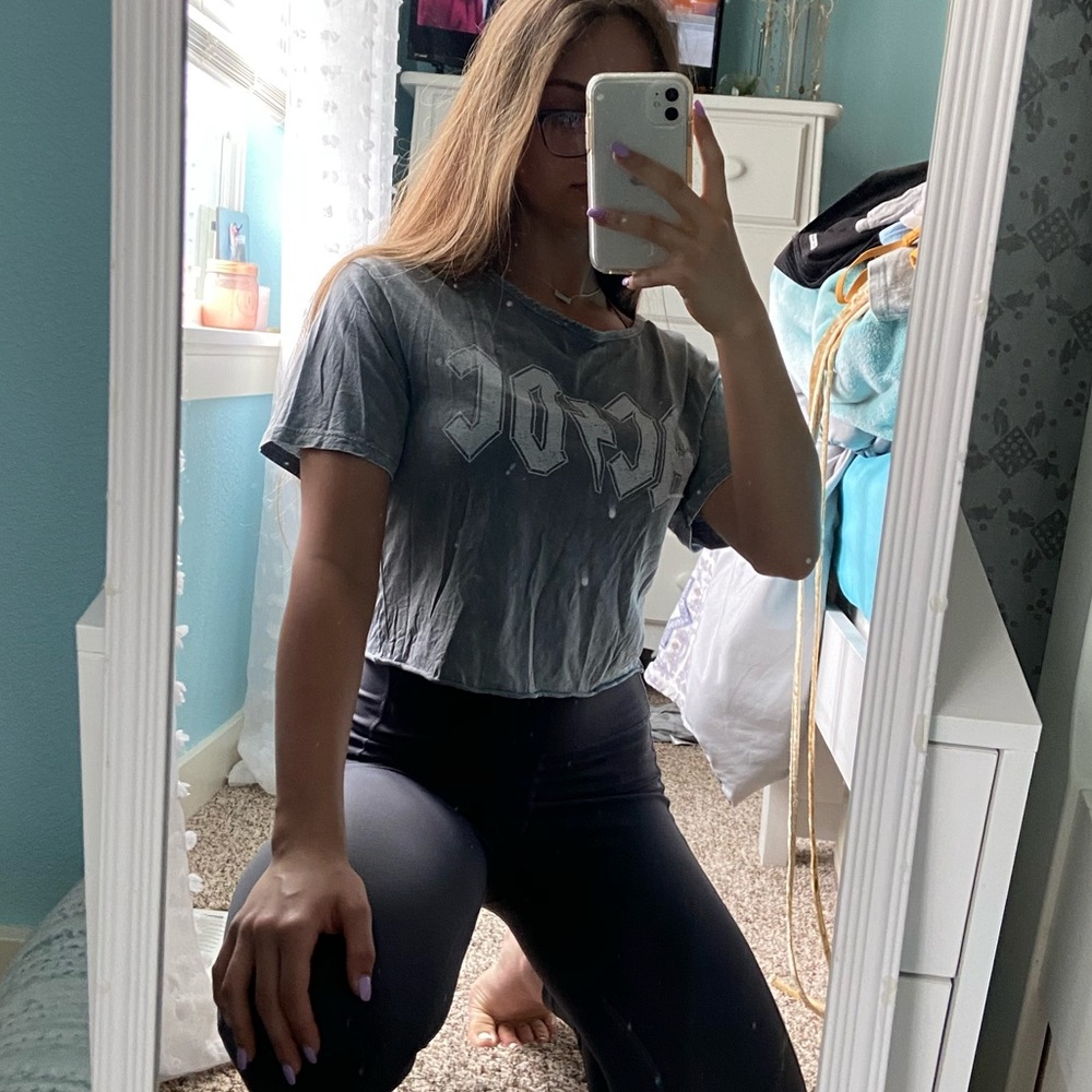 Cropped AC/DC tee